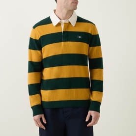 Striped Extra-Fine Knit Rugger Sweater