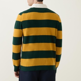 Striped Extra-Fine Knit Rugger Sweater