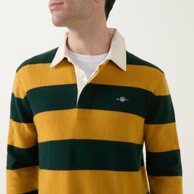 Striped Extra-Fine Knit Rugger Sweater