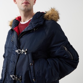 Faux-Fur Hooded Parka Jacket