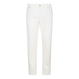 Eleventy Mid-Rise Straight Leg Jeans in white with zip-fly, button fastening, five-pocket design and tonal stitching