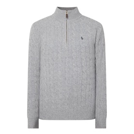 Cable-Knit Half-Zip Sweater