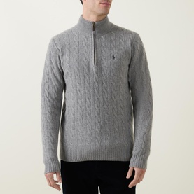 Cable-Knit Half-Zip Sweater