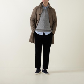Cable-Knit Half-Zip Sweater