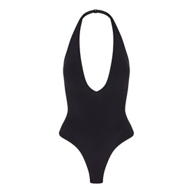Deep Plunge Thong Bodysuit Onyx