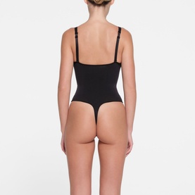 Deep Plunge Thong Bodysuit Onyx