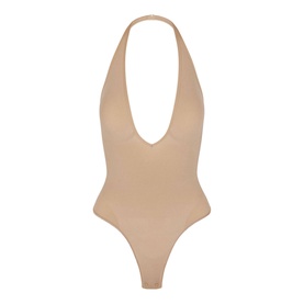 Deep Plunge Thong Bodysuit Clay