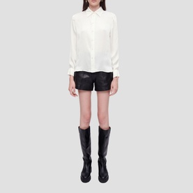 Pointed-Collar Silk Shirt