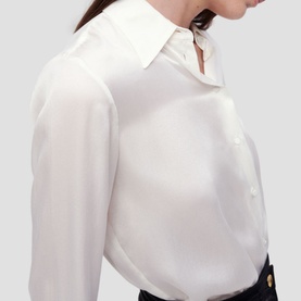 Pointed-Collar Silk Shirt