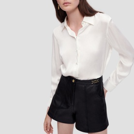 Pointed-Collar Silk Shirt
