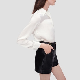 Pointed-Collar Silk Shirt