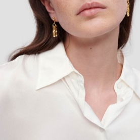 Pointed-Collar Silk Shirt