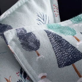 Brushed Winter Scene Duvet Set Blue