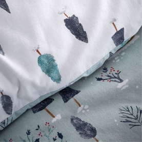 Brushed Winter Scene Duvet Set Blue