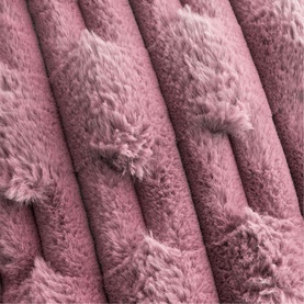 Carved Faux Fur Cushion Pink