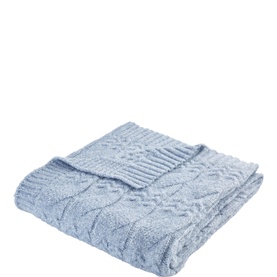 Cable Knit Throw Blue