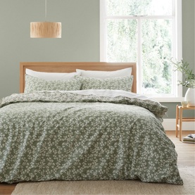 Shadow Leaves Duvet Set Green