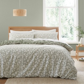 Shadow Leaves Duvet Set Green