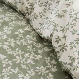 Shadow Leaves Duvet Set Green