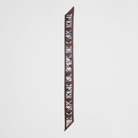 Printed Twill Skinny Scarf