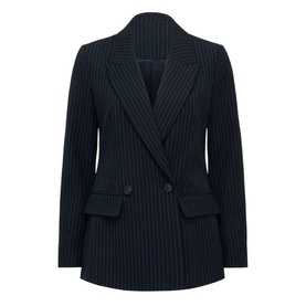 Bella Double-Breasted Pinstripe Blazer