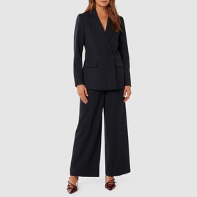 Bella Double-Breasted Pinstripe Blazer