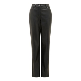 Una High-Rise Straight Leg Faux Leather Trousers