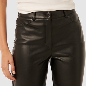 Una High-Rise Straight Leg Faux Leather Trousers
