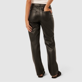 Una High-Rise Straight Leg Faux Leather Trousers