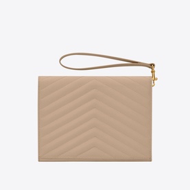 Cassandre Matelass&eacute; Grain De Poudre Embossed Leather Flap Pouch