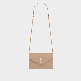 Cassandre Envelope Leather Chain Wallet