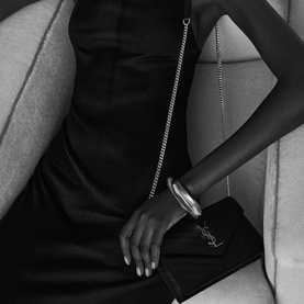 Cassandre Envelope Leather Chain Wallet