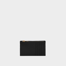 Cassandre Matelass&eacute; Quilted Leather Zip Card Case