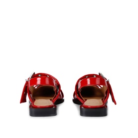 Wide Welt Buckle Slingback Flats