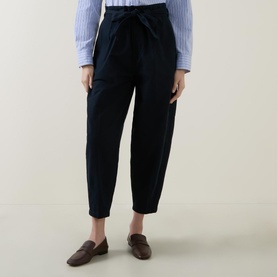 Tie-Waist Cropped Chinos