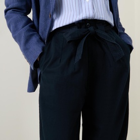 Tie-Waist Cropped Chinos