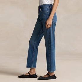 High-Rise Cropped Straight Leg Jeans