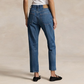 High-Rise Cropped Straight Leg Jeans