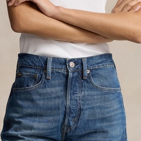 High-Rise Cropped Straight Leg Jeans