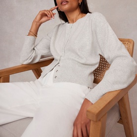Ribbed Trim Cardigan
