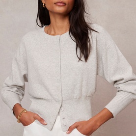 Ribbed Trim Cardigan