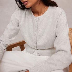 Ribbed Trim Cardigan