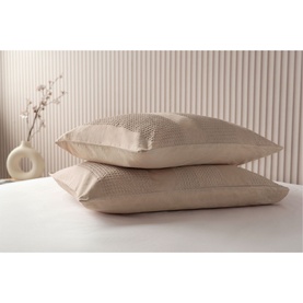 Waffle Stripe Duvet Set Latte