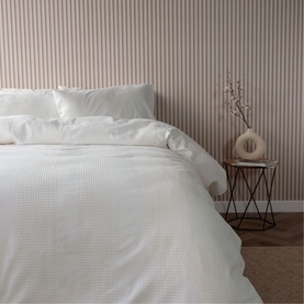 Waffle Stripe Duvet Set Vanilla