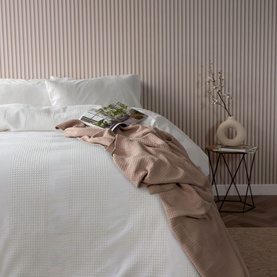 Waffle Stripe Square Pillowcase Vanilla