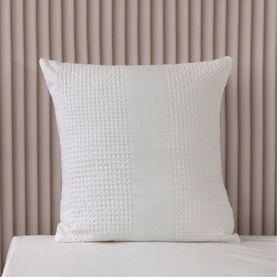 Waffle Stripe Square Pillowcase Vanilla