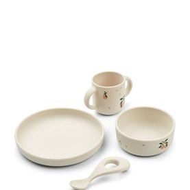 Four-Piece Viv Peach Tableware Set
