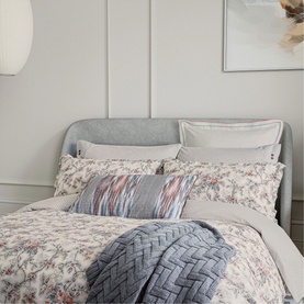 Estelle Duvet Set Chambray and Pink
