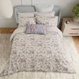 Estelle Duvet Set Chambray and Pink