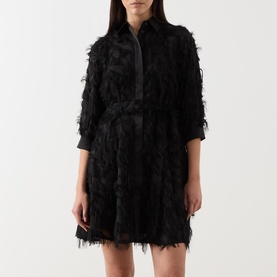 Fluffy Mini Shirt Dress